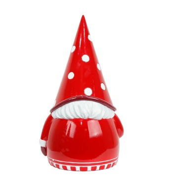 Gnomo Natalizio con Cappello a Pois in Resina H.41,5 cm