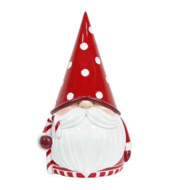 Gnomo Natalizio con Cappello a Pois in Resina H.41,5 cm