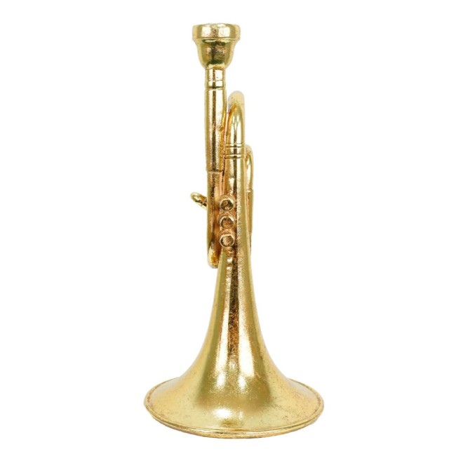 Candelabro Natalizio Tromba in Resina Oro H.42 cm