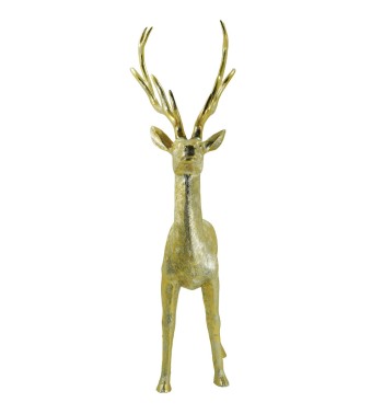 Renna Natalizia Oro Bronzato con Corna Lunghe H.214 cm Renna Natalizia Oro Bronzato con Corna Lunghe H.214 cm