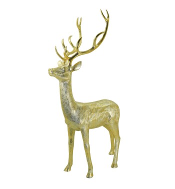 Renna Natalizia Oro Bronzato con Corna Lunghe H.214 cm Renna Natalizia Oro Bronzato con Corna Lunghe H.214 cm