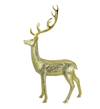Renna Natalizia Oro Bronzato con Corna Lunghe H.214 cm Renna Natalizia Oro Bronzato con Corna Lunghe H.214 cm