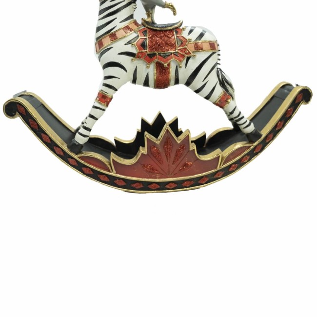 Zebra a Dondolo con Topino in Resina H.29 cm