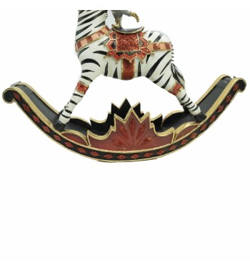 Zebra a Dondolo con Topino in Resina H.29 cm