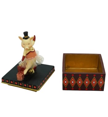 Scatola con Maialino Ballerino H.19,5 cm