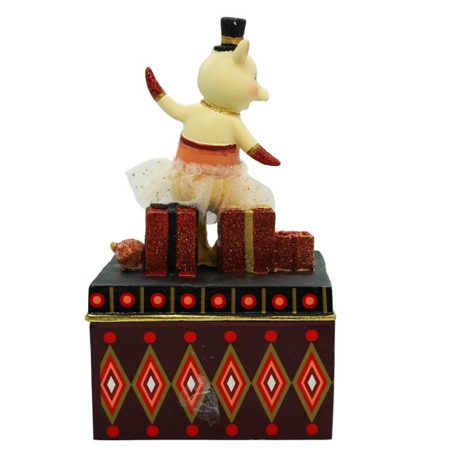 Scatola con Maialino Ballerino H.19,5 cm