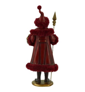 Babbo Natale con Renna Oro in Resina H.38/32 cm Set 2 Pz