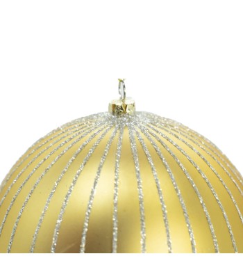 Palla di Natale Oro Lucida e Opaca D.14 cm Conf. da 1 Pz