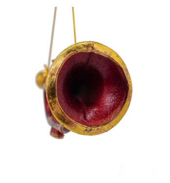 Tromba Natalizia da Appendere Bordeaux e Oro H.26 cm Tromba Natalizia da Appendere Bordeaux e Oro H.26 cm