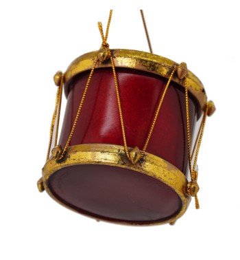 Tamburo Natalizio da Appendere Bordeaux e Oro H.8 cm Tamburo Natalizio da Appendere Bordeaux e Oro H.8 cm