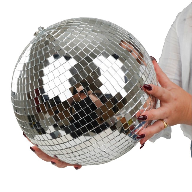 Palla Natalizia Argento Effetto Specchio in Plastica D.30 cm e 40 cm