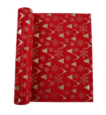 Runner Natalizio in Velluto Decorato 35x300 cm 3 Colori