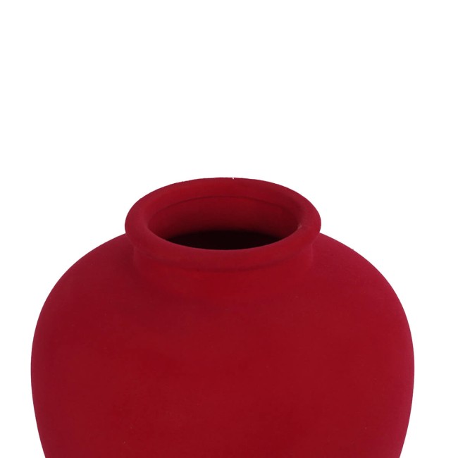 Vaso in Ceramica Rivestito in Velluto H.20 cm 2 Colori