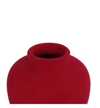 Vaso in Ceramica Rivestito in Velluto H.20 cm 2 Colori