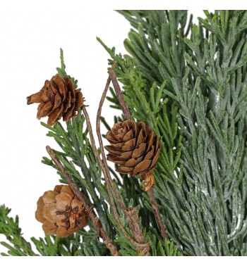 Rametto Natalizio Verde con Pigne in PE 60 cm