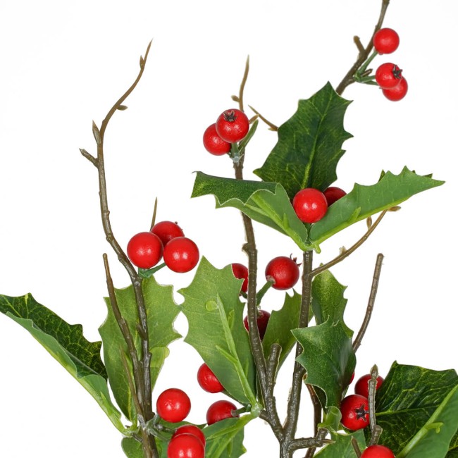 Rametto Natalizio con Bacche Rosse 80 cm