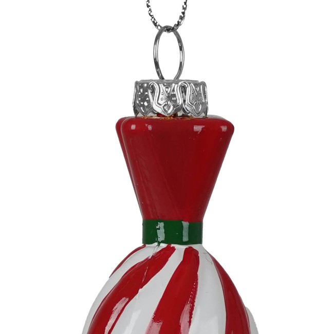 Caramella Natalizia da Appendere Rosso e Bianco H.10,5 cm