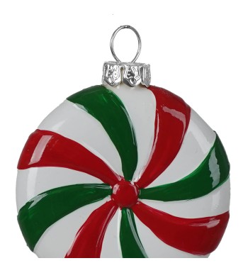 Leccalecca Natalizio da Appendere Rosso, Verde e Bianco H.13 cm