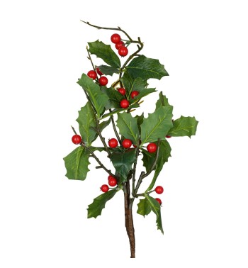 Rametto Natalizio con Bacche Rosso Scuro 45 cm in PE