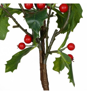 Rametto Natalizio con Bacche Rosso Scuro 45 cm in PE
