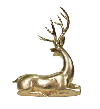 Renna Natalizia Oro in Resina H.26 cm