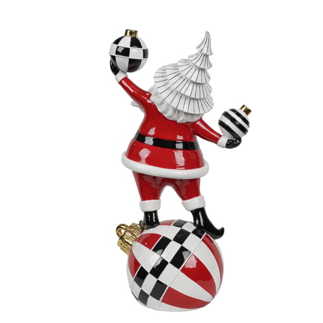 Babbo Natale su Sfera in Resina H.42,5 cm