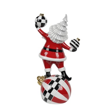 Babbo Natale su Sfera in Resina H.42,5 cm