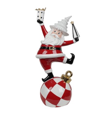 Babbo Natale su Sfera in Resina H.44,5 cm