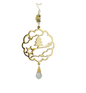 Decoro Natalizio da Appendere Oro 10x11 cm