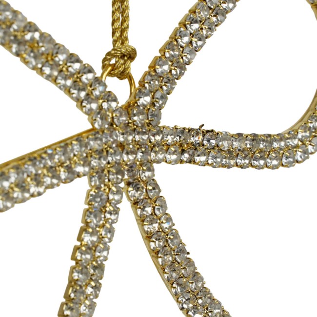 Fiocco Natalizio con Strass da Appendere 10x8 cm