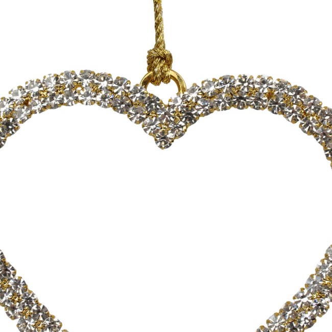 Cuore Natalizio da Appendere con Strass 9 cm