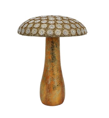 Fungo Natalizio Oro con Strass H.20,5 cm