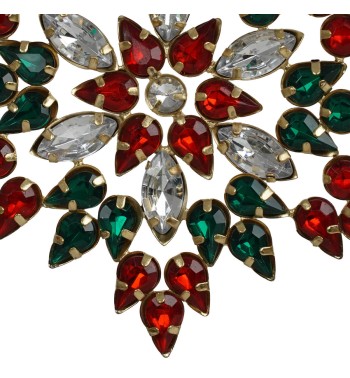 Fiocco di Neve Natalizio con Gemme Colorate da Appendere