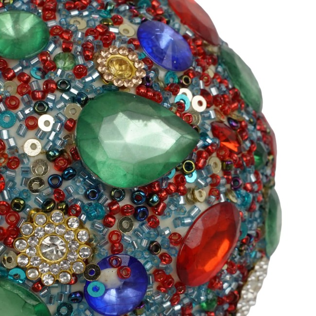 Pallina Natalizia con Gemme Colorate D.10 cm