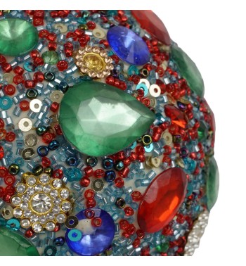 Pallina Natalizia con Gemme Colorate D.10 cm