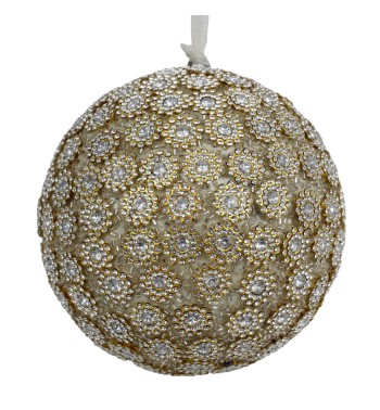 Pallina di Natale Oro con Strass D.10 cm