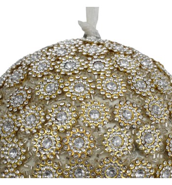 Pallina di Natale Oro con Strass D.10 cm