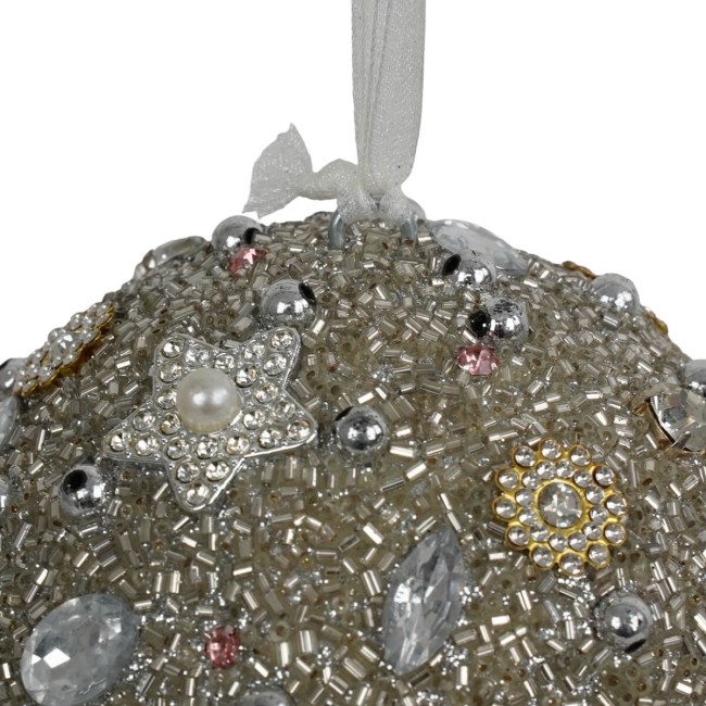 Pallina di Natale con Gemme D.10 cm 2 Colori