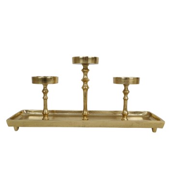 Candelabro Oro in Alluminio H.24,5 cm