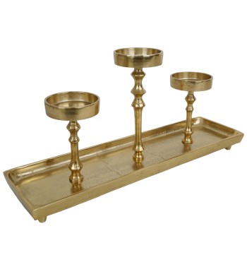 Candelabro Oro in Alluminio H.24,5 cm