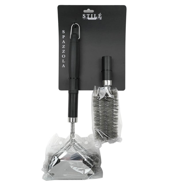 Spazzola BBQ con Doppia Testina in Acciaio Inox