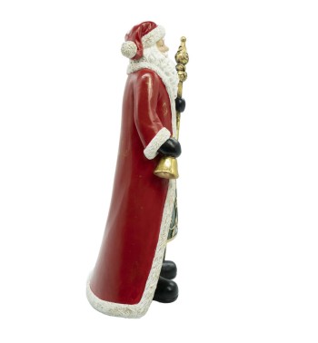 Babbo Natale con Mantello Rosso in Resina H. 37 cm