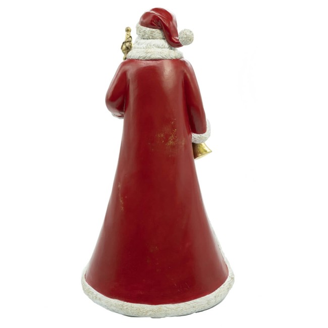 Babbo Natale con Mantello Rosso in Resina H. 37 cm