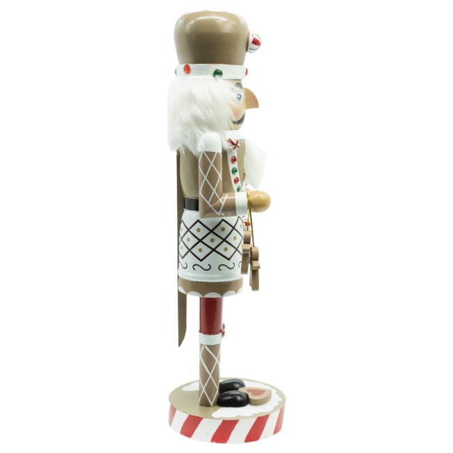 Schiaccianoci Chef Natalizio in Legno con Grembiule H.38 cm