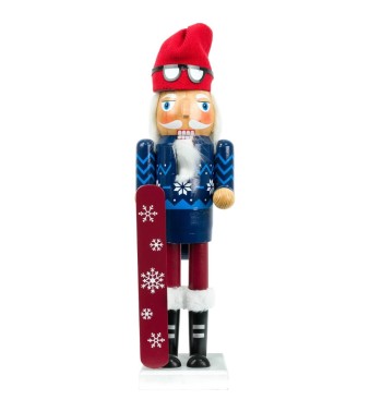 Schiaccianoci Natalizio con Snowboard H.38 cm
