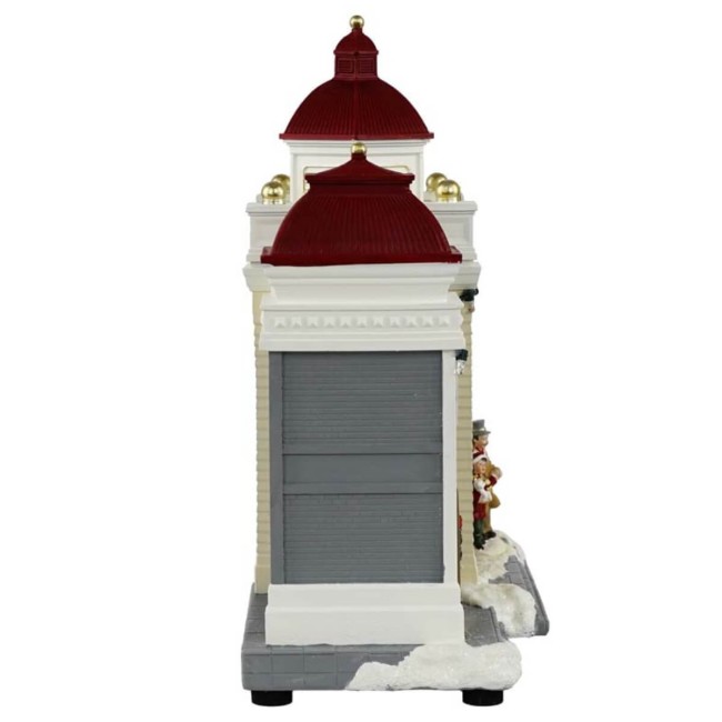 Stazione Ferroviaria Natalizia con Luci in Resina H.27 cm