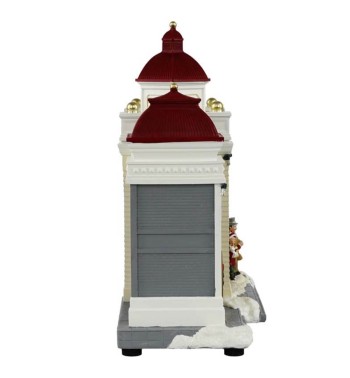 Stazione Ferroviaria Natalizia con Luci in Resina H.27 cm