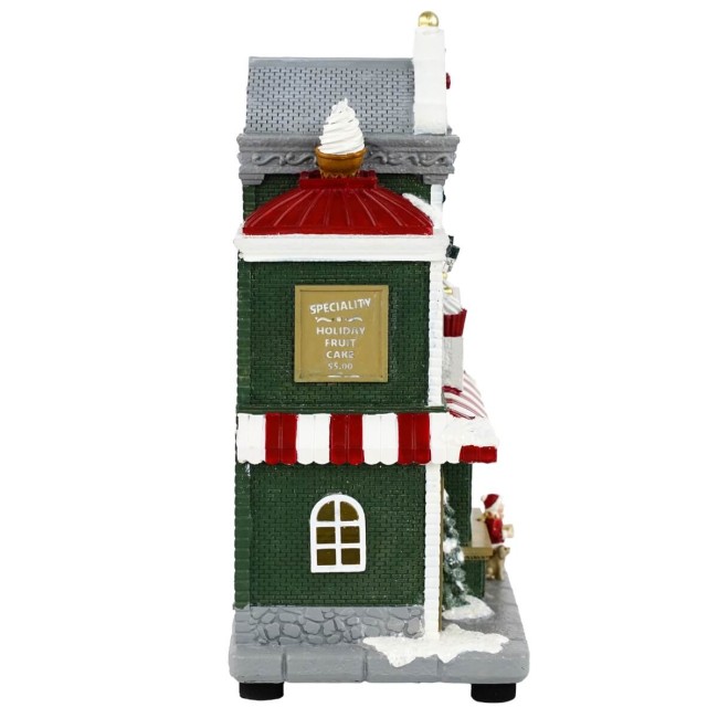 Gelateria Natalizia con Luci in Resina H.24 cm