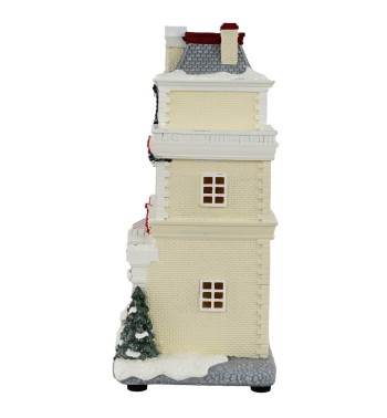 Caffetteria Natalizia con Luci in Resina H.27,5 cm