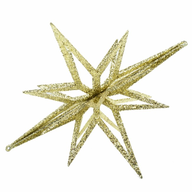 Stella 3D Natalizia con Glitter Oro in 2 Misure